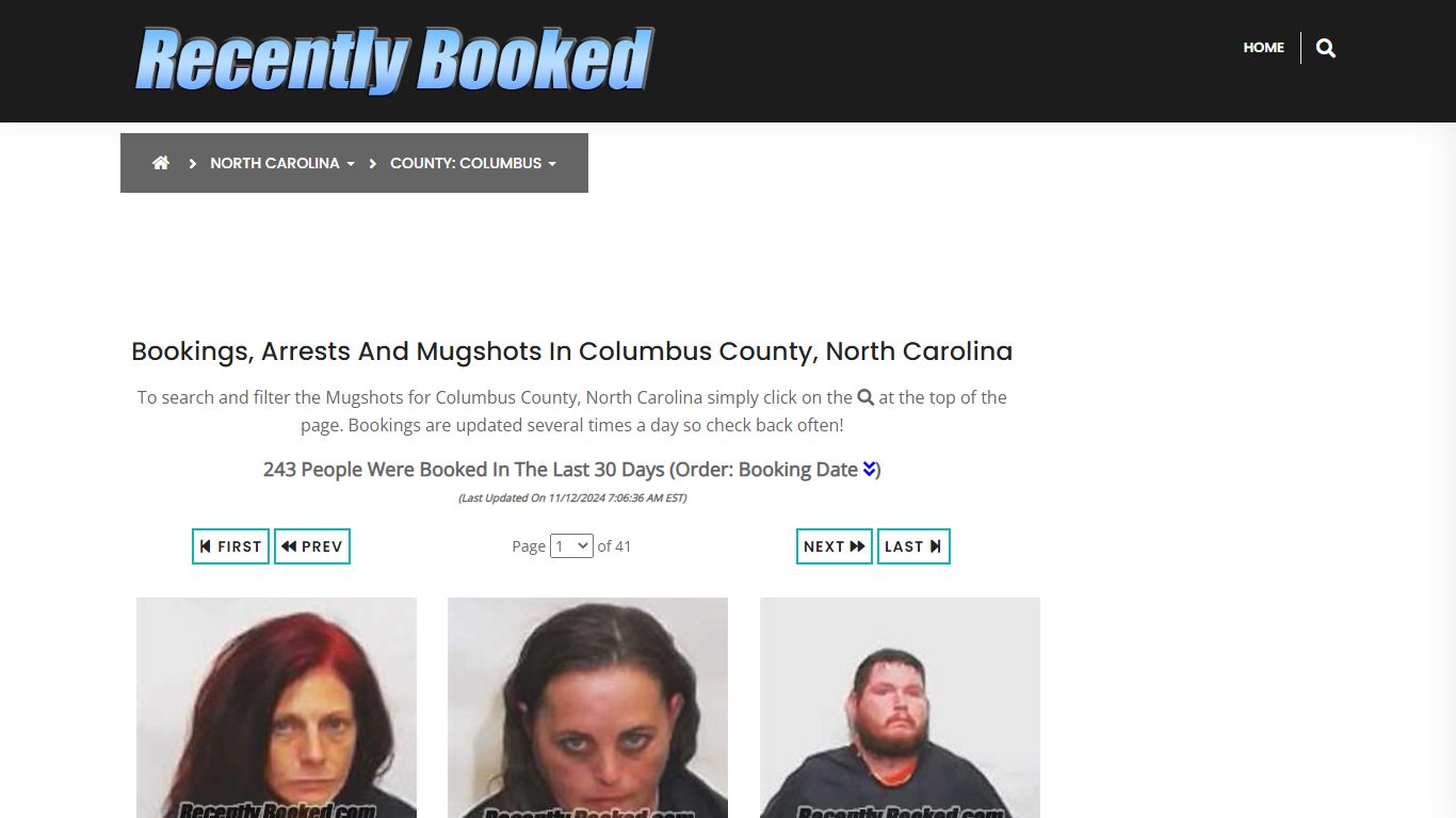 Bookings, Arrests and Mugshots in Columbus County, North Carolina