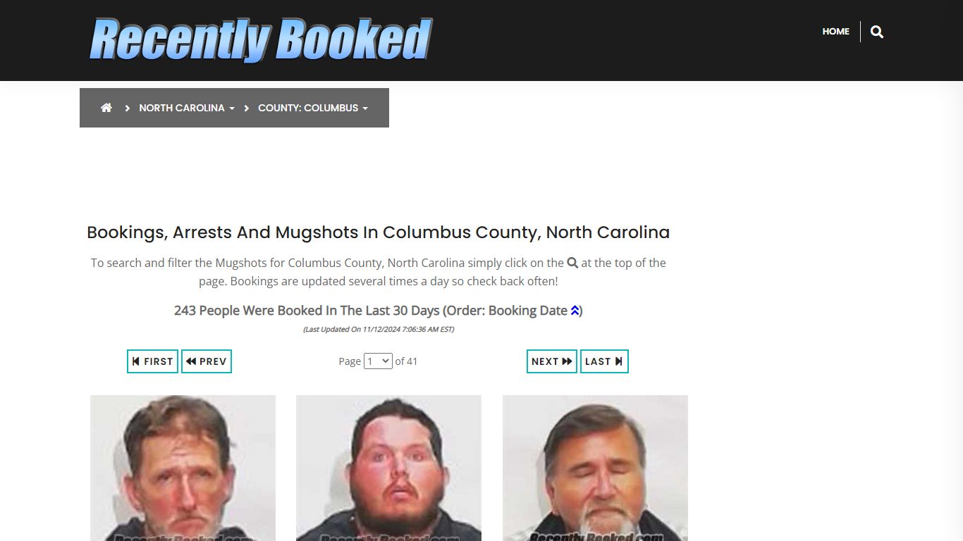 Bookings, Arrests and Mugshots in Columbus County, North Carolina