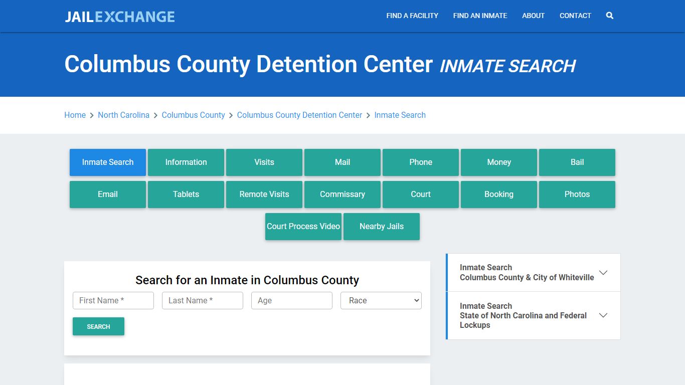 Columbus County Detention Center Inmate Search - Jail Exchange